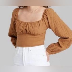 WILD FABLE caramel colored crop top size XS